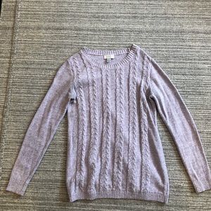 Loft Outlet Purple Cable-knit Sweater, Size M